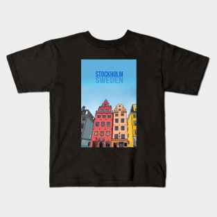 The Old Town Stockholm Sweden Scandinavian Kids T-Shirt